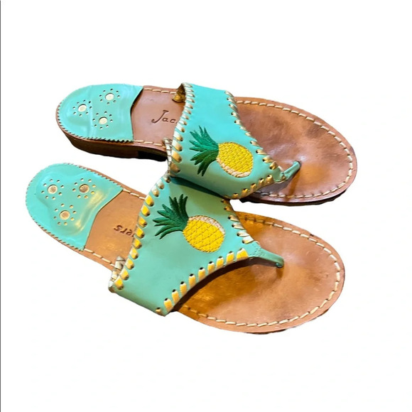 Jack Rogers Pineapple Sandals in Blue, size 7 - Picture 1 of 7